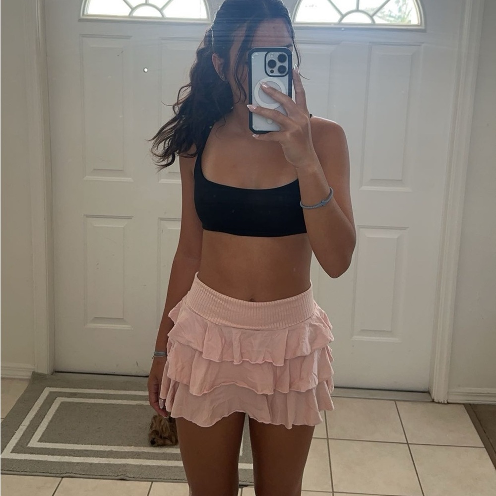 Charlotte Russe pink ruffle skirt